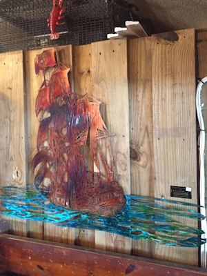 Two new pieces on display at Buddy's Crab House and Oyster bar in Surf City NC. 